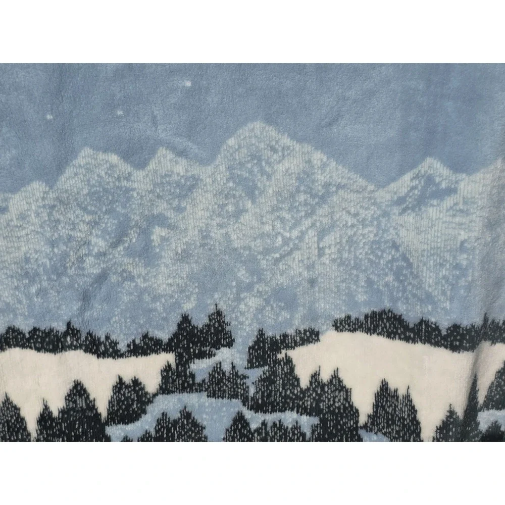 Mountain Forest Throw Blanket Winter Snow Landscape Cabin Lodge Decor